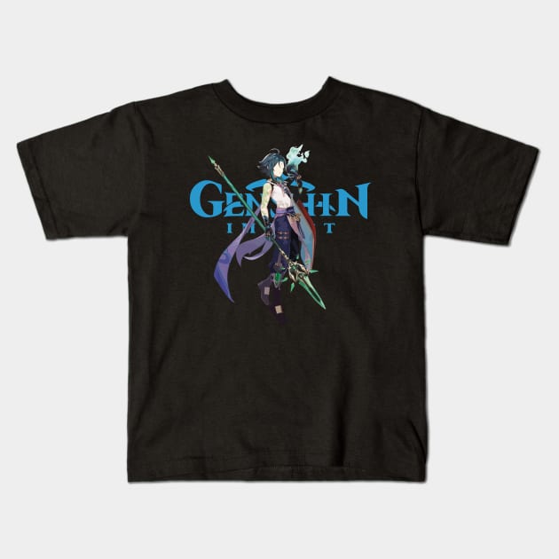 Genshin Impact Xiao Kids T-Shirt by Rendigart